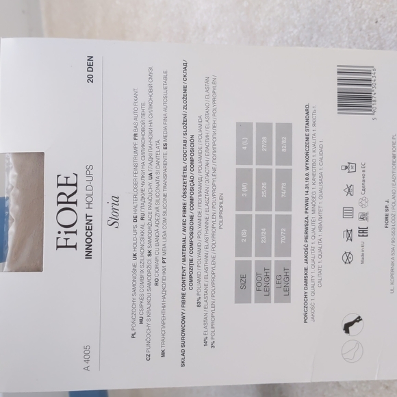 NWT Hold-Ups, Fiore Storia Innocent Hosiery, Medium, Linen Color - Picture 3 of 3